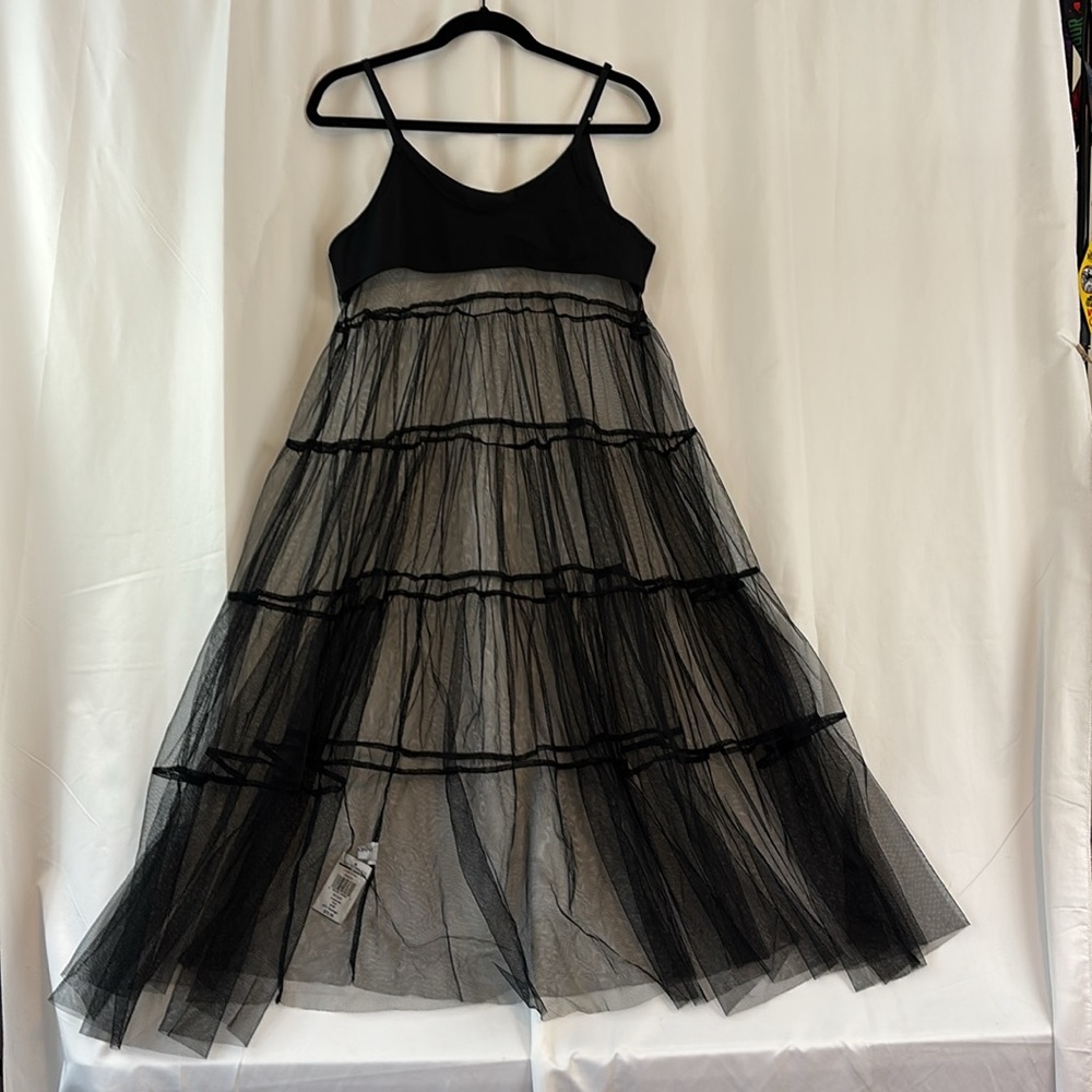 NWT Madonna @ Co. Tulle Overlay Tunic Sheer Black Dress… - Picture 4 of 5